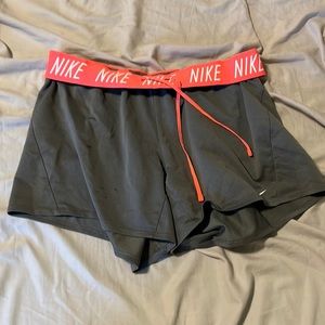nike athletic shorts with pink band
